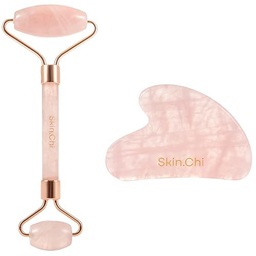 Skin Chi Rose Quartz Roller and Gua Sha Set - Rose Quartz Face Massager for Anti-Aging, Reducing Facial Puffiness & Enhancing Skin Care Absorption - Natural Self-Care Gift for Women & Men | Amazon (UK)