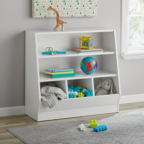 Your Zone Kids Bin Storage and Book Case, White Finish - Walmart.com | Walmart (US)