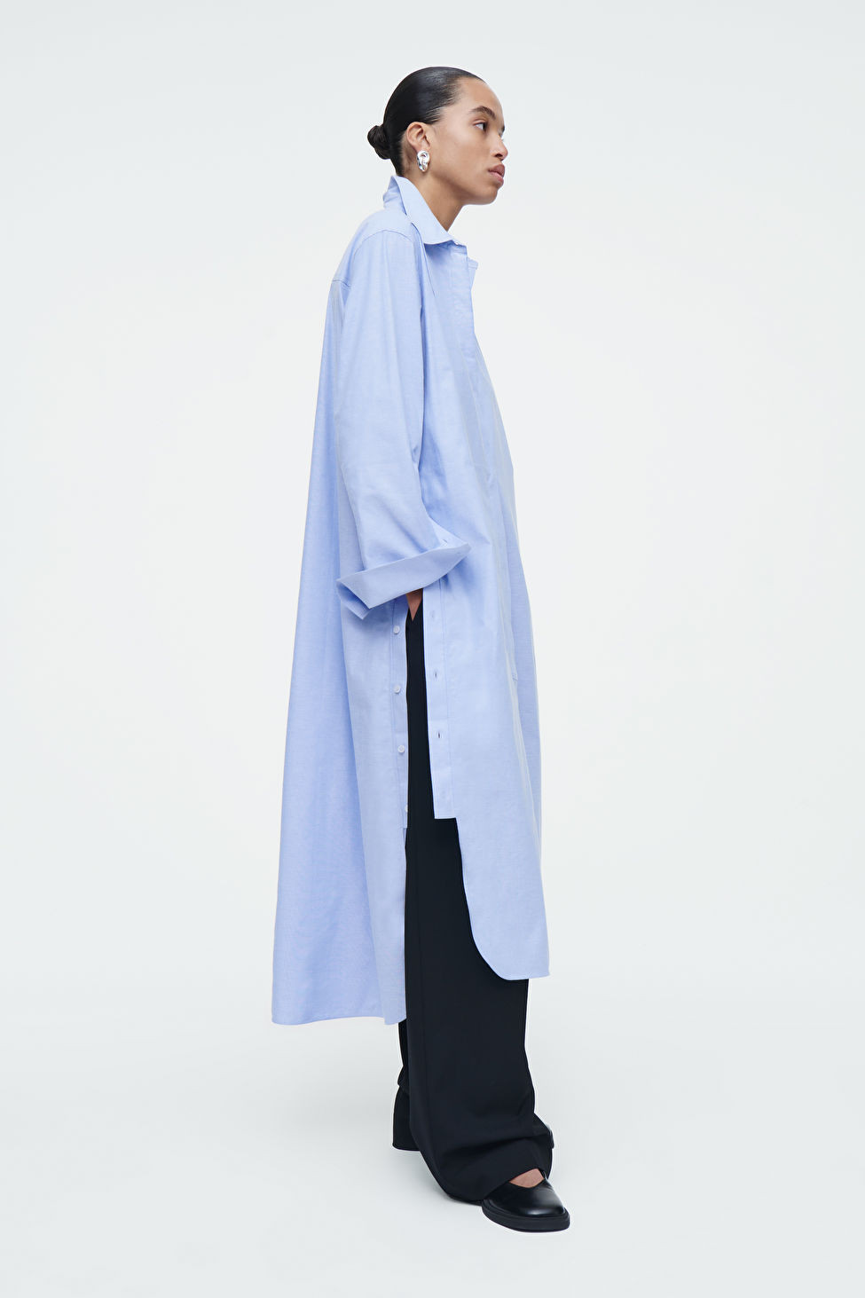 ASYMMETRIC DECONSTRUCTED SHIRT DRESS - LIGHT BLUE - COS | COS UK