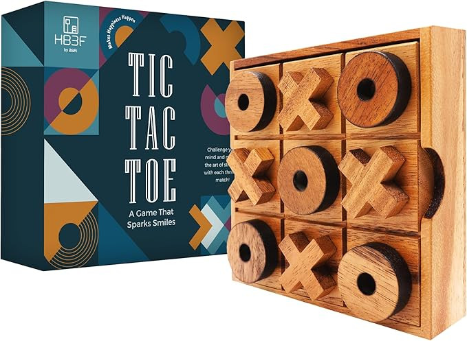 BSIRI Wooden Tic Tac Toe Game - Brain Teaser Puzzles for Adults Kids Games and Unique Gifts for K... | Amazon (US)