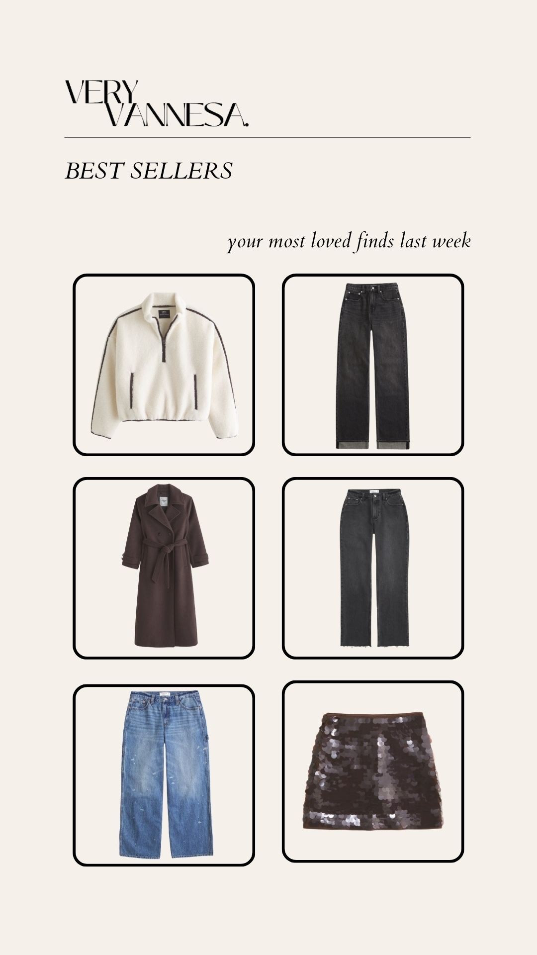 Your faves last week
Sherpa half zip jacket 
Cuffed jeans 
Abercrombie curve love jeans 
Wool coat 
Sequin skort 

#LTKHoliday #LTKSaleAlert #LTKFindsUnder100