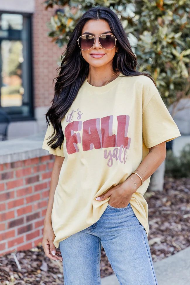 It's Fall Y'all Mustard Graphic Tee | Pink Lily
