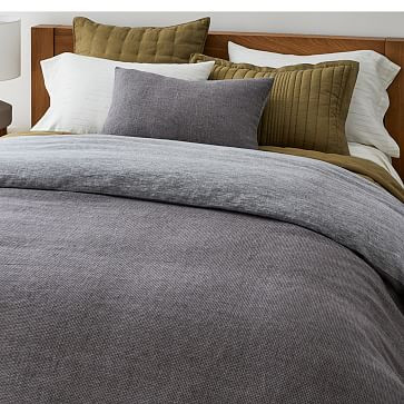 European Flax Linen Mini Waffle Duvet Cover &amp; Shams | West Elm (US)