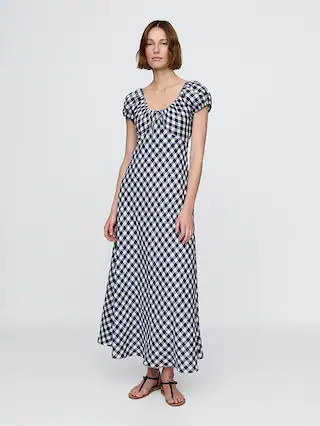 Gap × DÔEN 100% Linen Gingham Midi Dress | Gap (US)