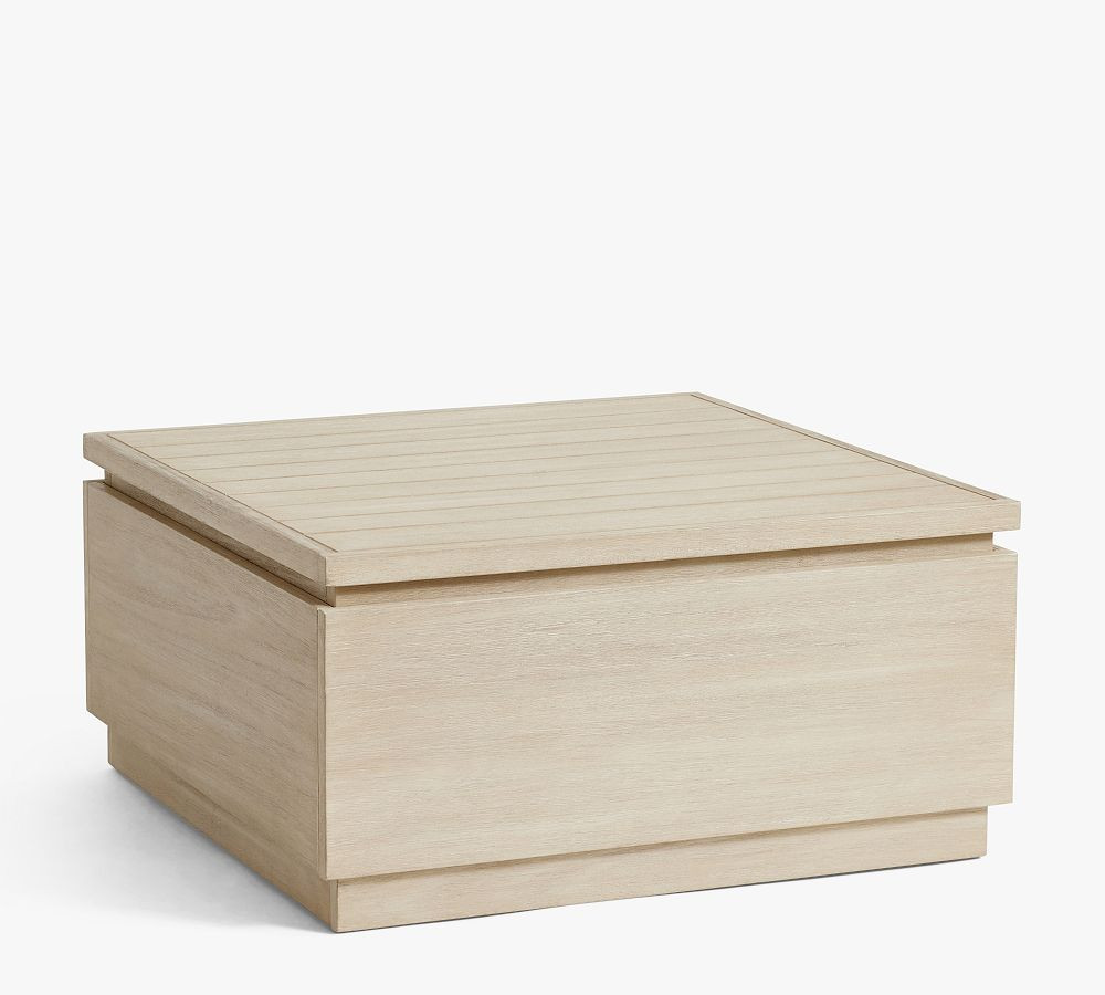 Indio Eucalyptus Modern Platform Outdoor Coffee Table with Storage (33") | Pottery Barn (US)