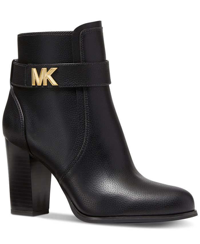 Michael Kors Women's Jilly Dress Ankle Block Heel Dress Booties & Reviews - Booties - Shoes - Mac... | Macys (US)