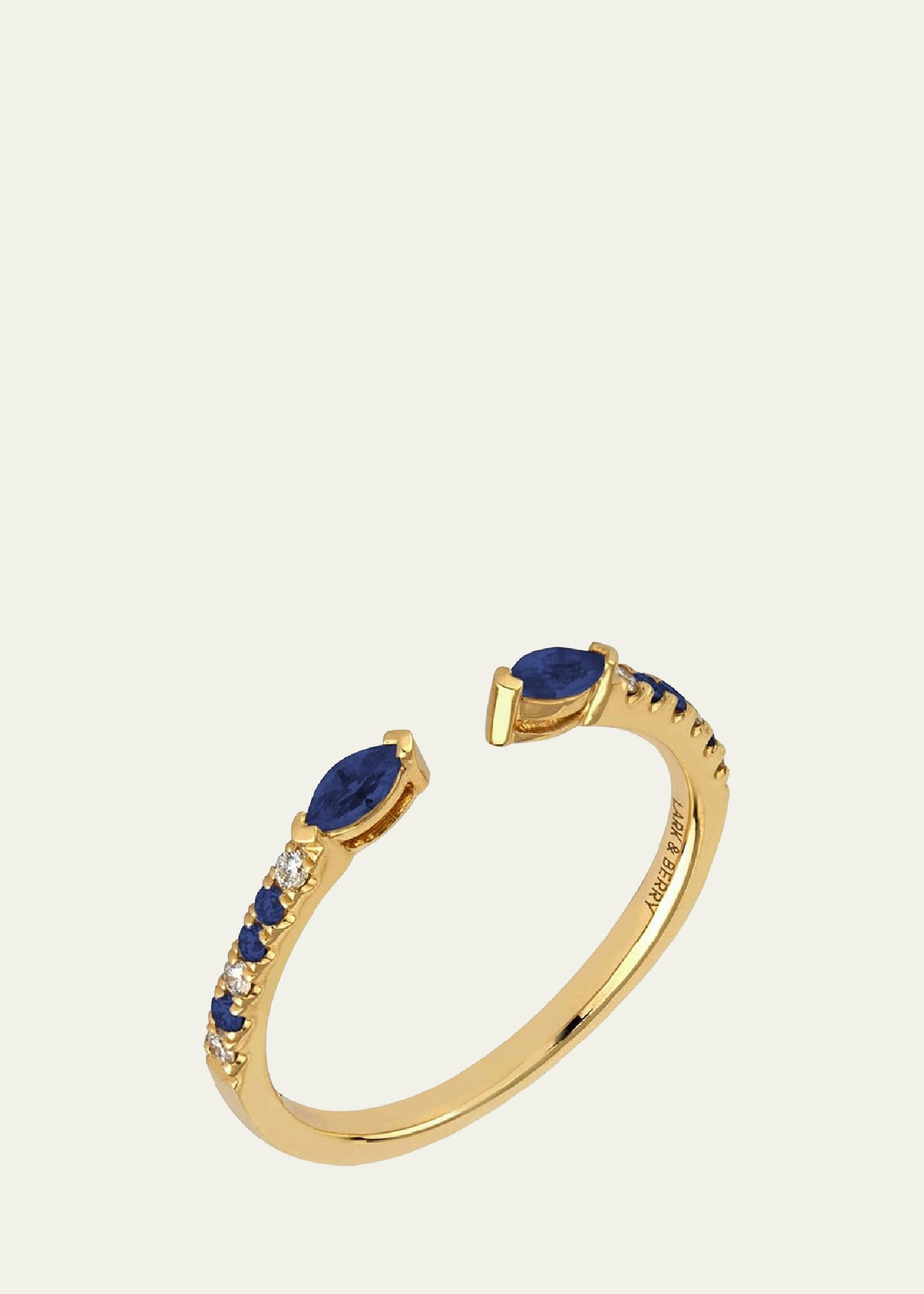 Lark & Berry 14K Yellow Gold Veto Open Ring with Lab Grown Diamonds and Cultured Sapphires | Bergdorf Goodman