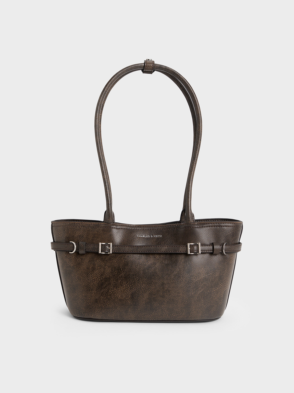 Sloane Elongated-Handle Shoulder Bag
    
         - Dark Brown | Charles & Keith EU