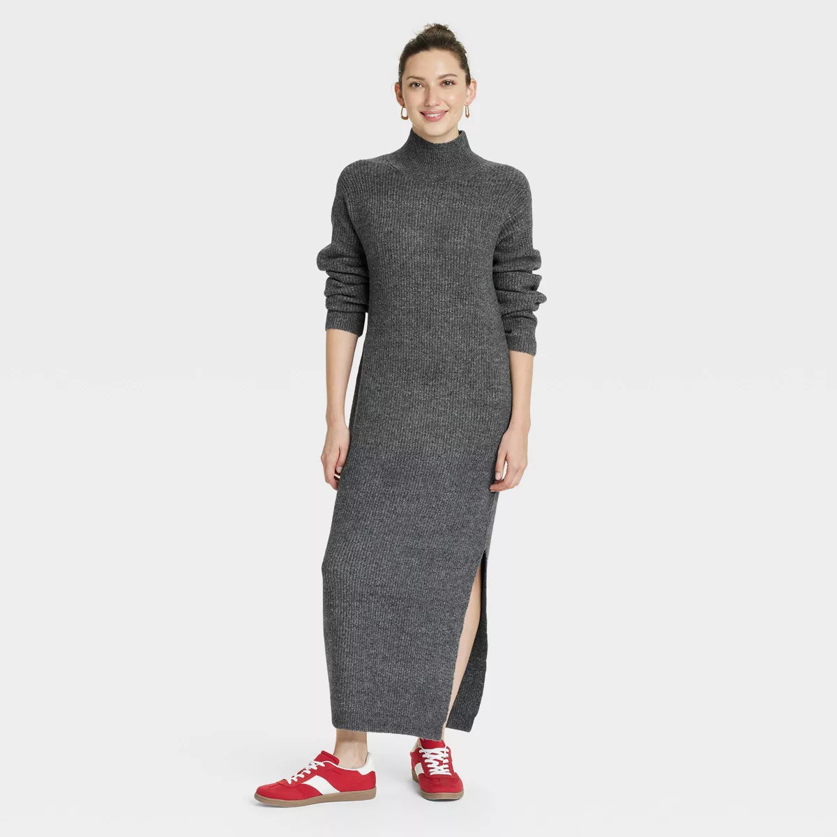 Women's Long Sleeve Midi Sweater Dress - Universal Thread™ Tan XS | Target