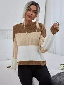 Color Block Drop Shoulder Sweater
   SKU: sw2110289858587849      
          (6003 Reviews)
     ... | SHEIN