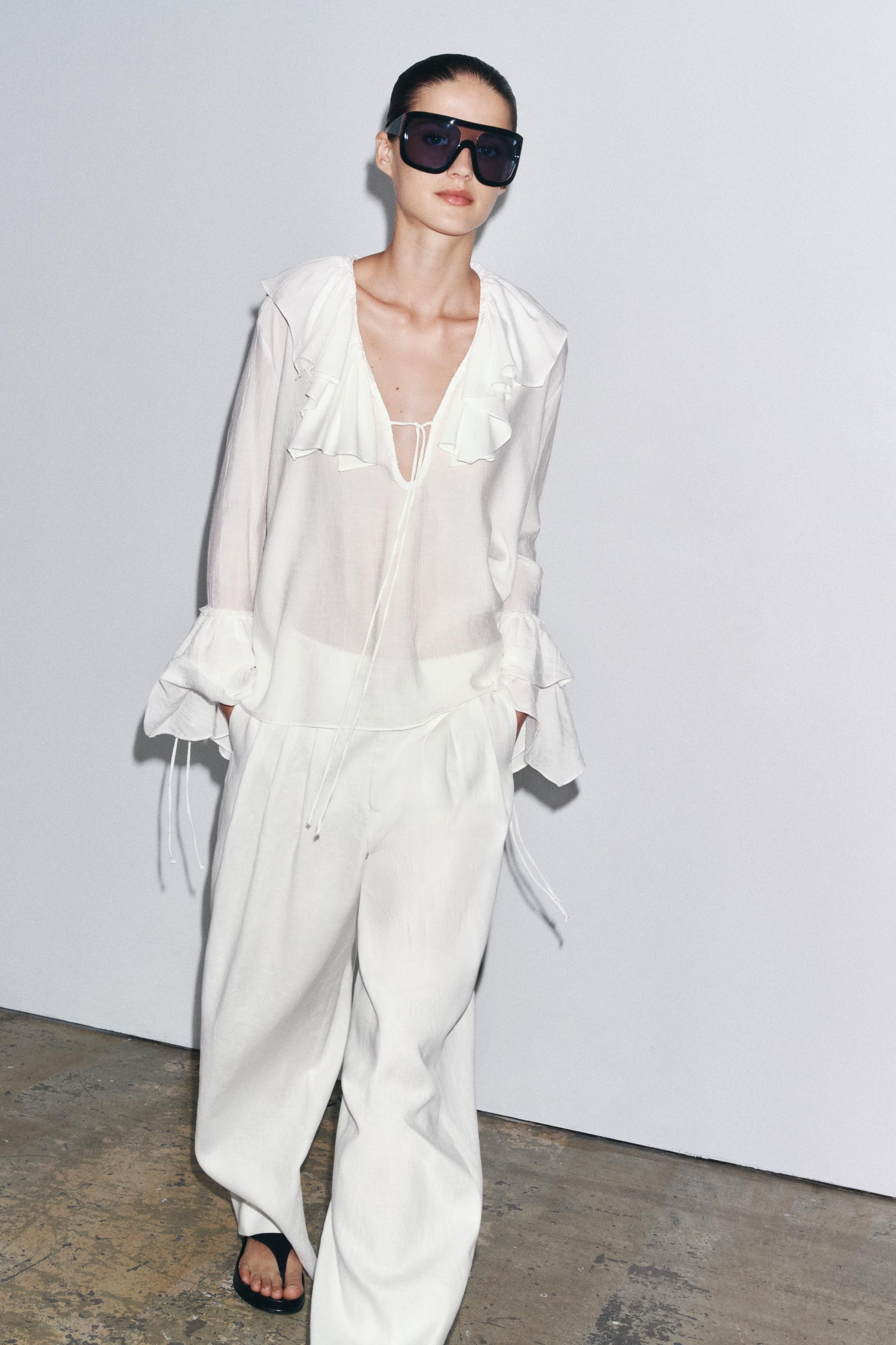 ZW COLLECTION RUFFLED SHIRT | Zara US