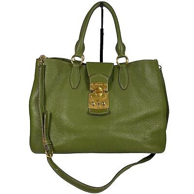 MIU MIIU Archive Handbag Tote Crossbody Bag Shoulder Purse Green Leather Vintage  | eBay | eBay CA