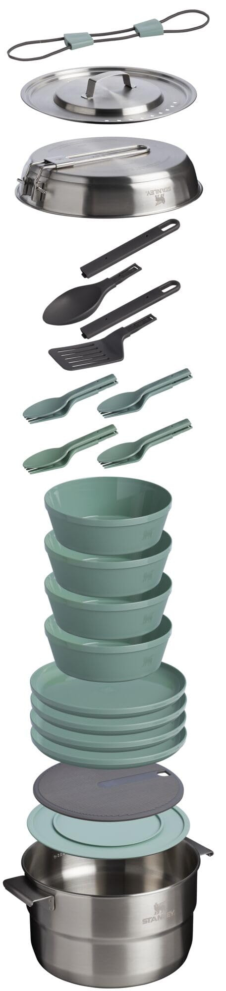 Stanley Wildfare Core 26-Piece Complete Camp Kitchen Cook Set | 4 qt Pot with Lid, 8in Fry Pan | ... | Amazon (US)