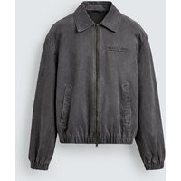 Zara - Washed Effect Faux Suede Jacket - Light Gray - S - Man | Zara US