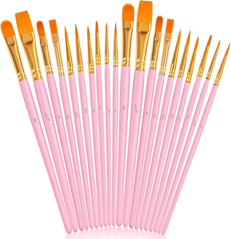 Soucolor Acrylic Paint Brushes Set, Round Pointed Tip Artist Paintbrushes for Acrylic Painting Oi... | Amazon (US)