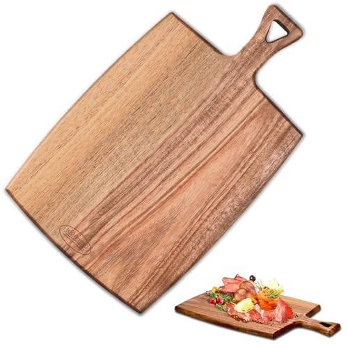 Acacia Wood Cutting Board with Handle(16x10"Rectangle).charcuterie boards-Serving Board-Pizza Board-Cheese Board-decorative cutting boards for kitchen.Durable Multipurpose | Amazon (US)