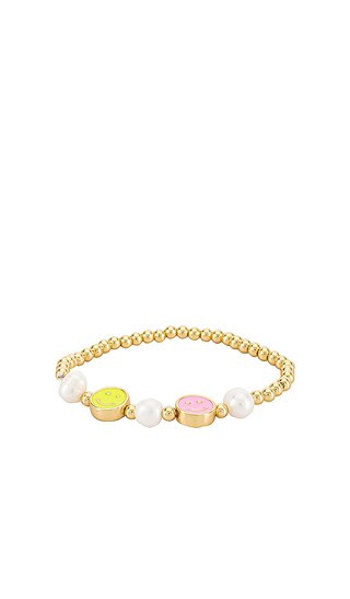 Double Smiley Face Bracelet in Gold | Revolve Clothing (Global)