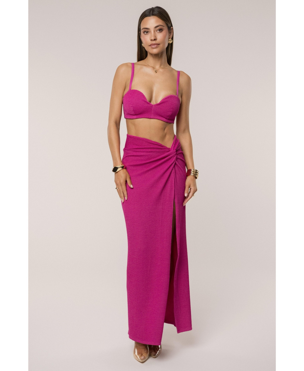 Jluxlabel Women's Deidra Draped Skirt Set - Fuschia | Macy's