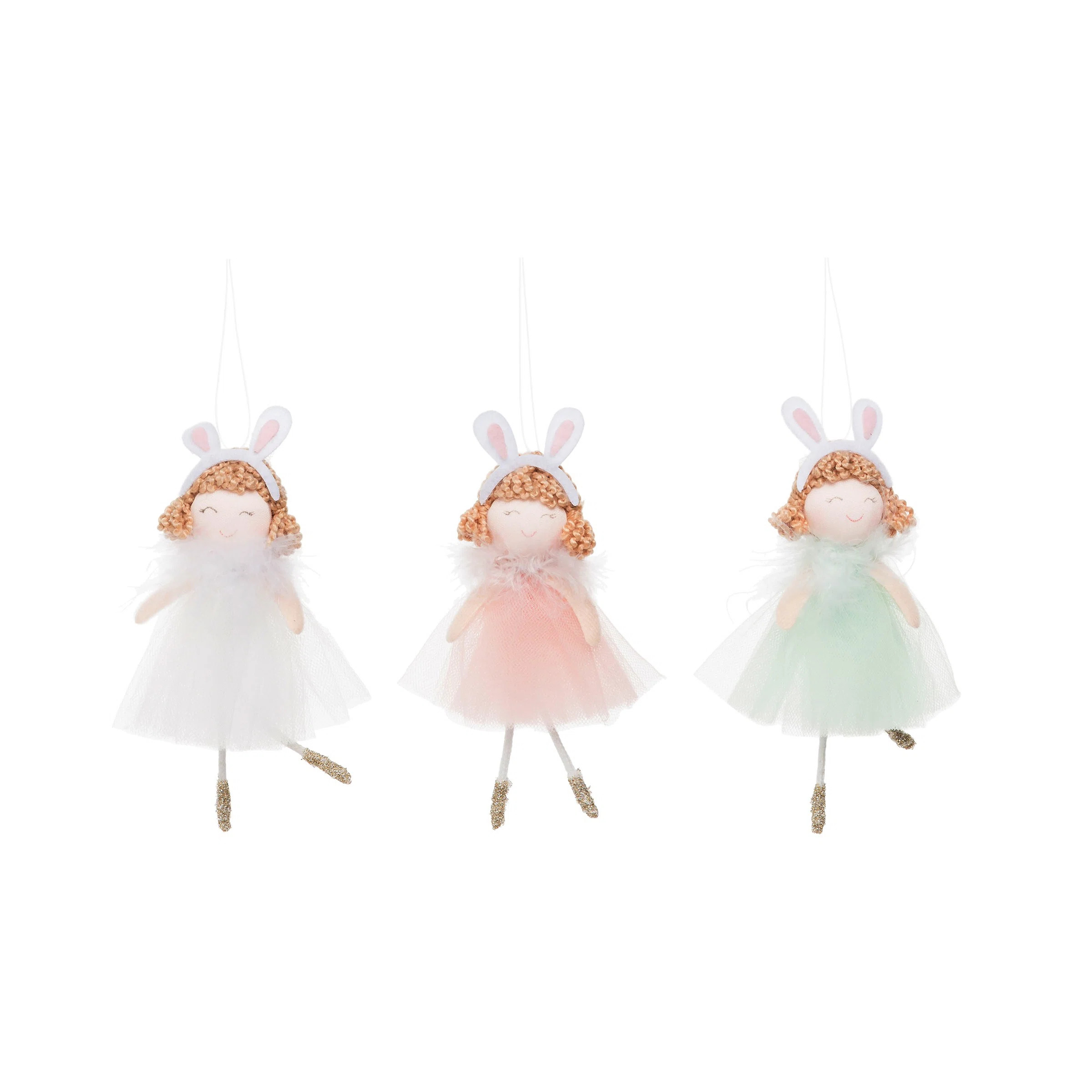 3 Piece Bunny Girls Hanging Figurine Ornament Set | Wayfair North America