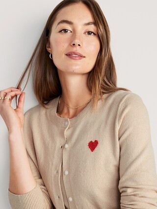 Cropped Jacquard Cozy-Knit Cardigan Sweater for Women | Old Navy (US)