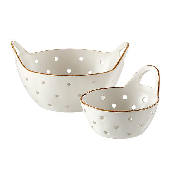 Be Home Yara Stoneware Colander | The Container Store