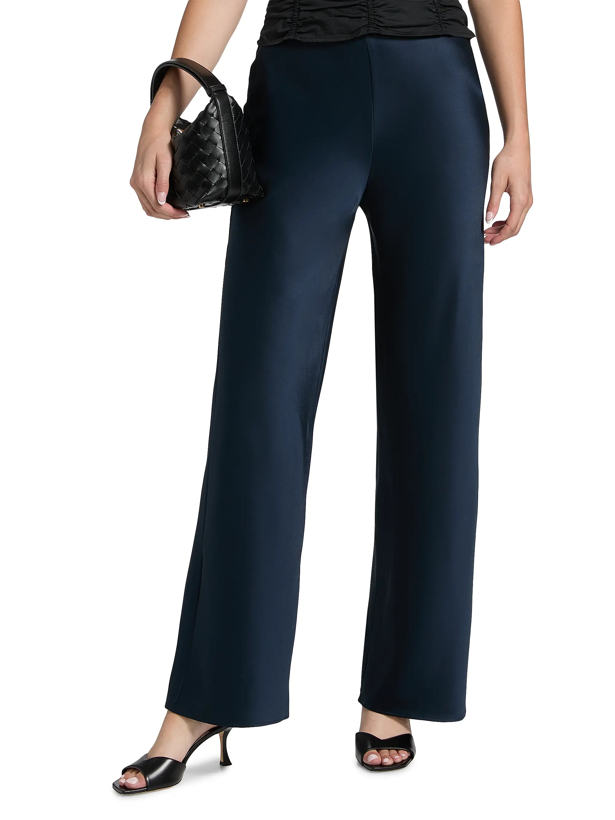 Reformation Gale Satin Mid-Rise Bias Pants | Saks Fifth Avenue | Saks Fifth Avenue