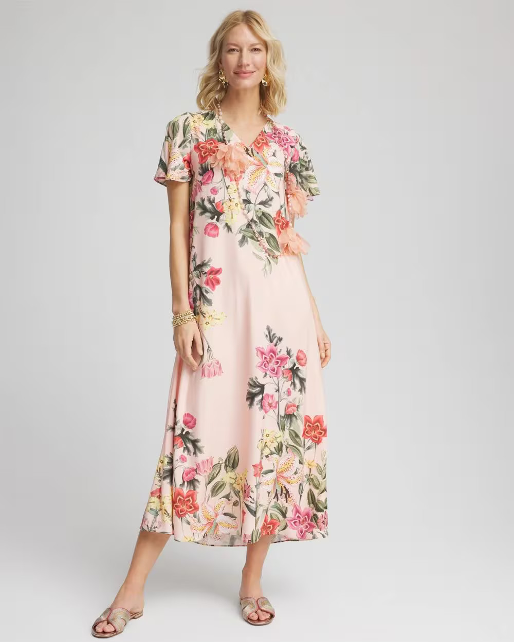Floral Satin Maxi Dress | Chico's