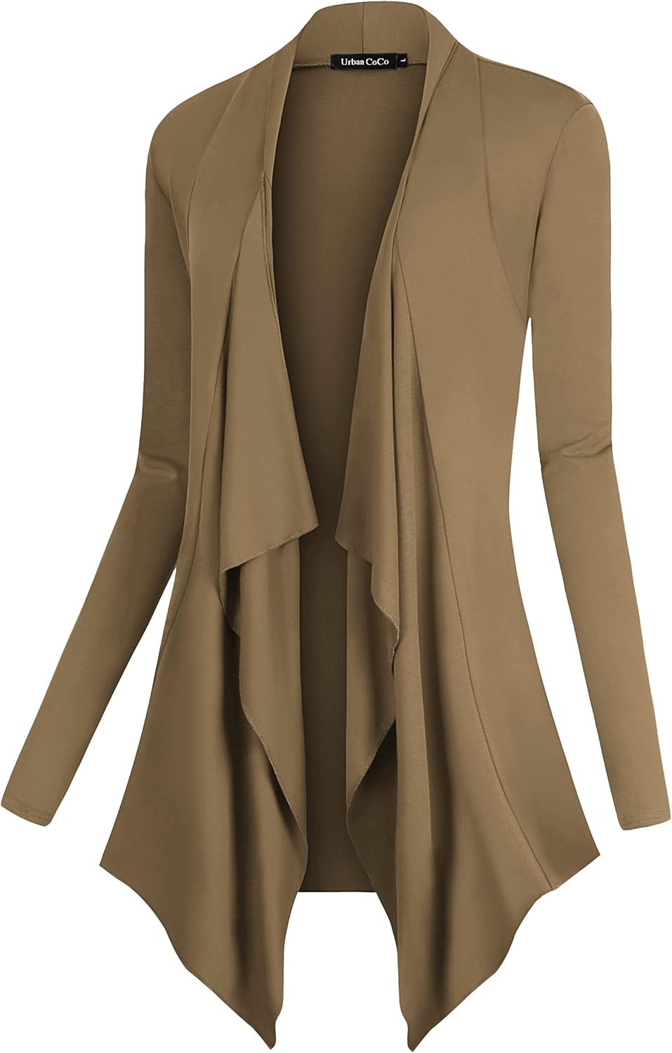 Urban CoCo Women's Drape Front Open Cardigan Long Sleeve Irregular Hem | Amazon (US)