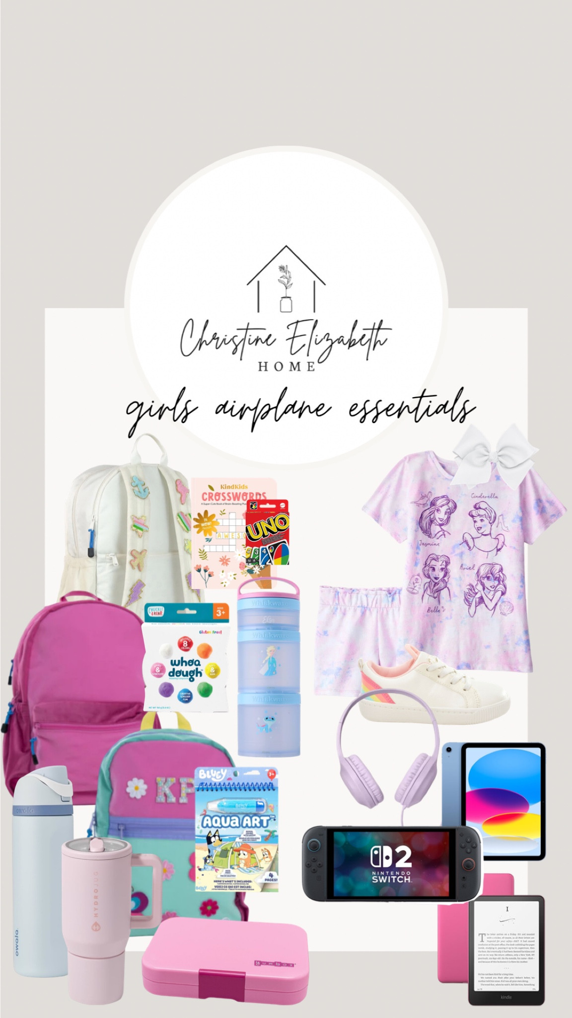 matching airport outfits ALWAYS ✈️ some sensory items, electronic learning games, new this year we will bring our switch so the girls can play each other (we have the old old version btw), bento boxes, snacks and more coloring things! our girlies have been flying their whole lives, so they know the drill, but each year as they get older it does get easier and easier 💫✈️🌅

i also add a swimsuit, change of clothes and some other necessities to lighten the suitcase 😉 i still check a travel stroller and the older girls booster seats, then we rent Cora’s convertible at the airport 🚗 

upgraded their PBK bags to the becco bags since they are getting older and need larger bags for travel. CODE CEH10 💫

#LTKStyleTip #LTKTravel #LTKKids