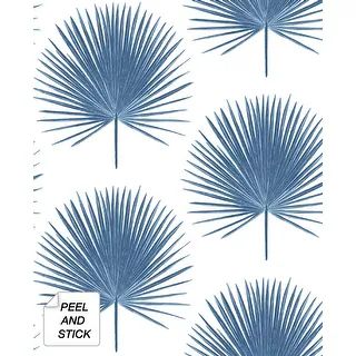 NextWall Blue Palmetto Palm Peel and Stick Removable Wallpaper - 20.5 in. W x 18 ft. L | Bed Bath & Beyond