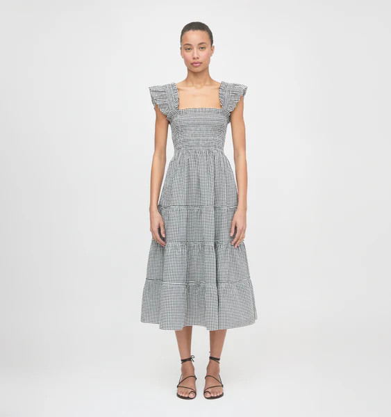 The Ellie Nap Dress - Black/Sand Gingham | Hill House Home US