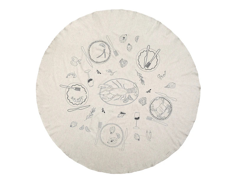 Ecology Cotton/Linen Tableware Dining Feast Round Table Napkin 180cm Flax | Catch.com.au