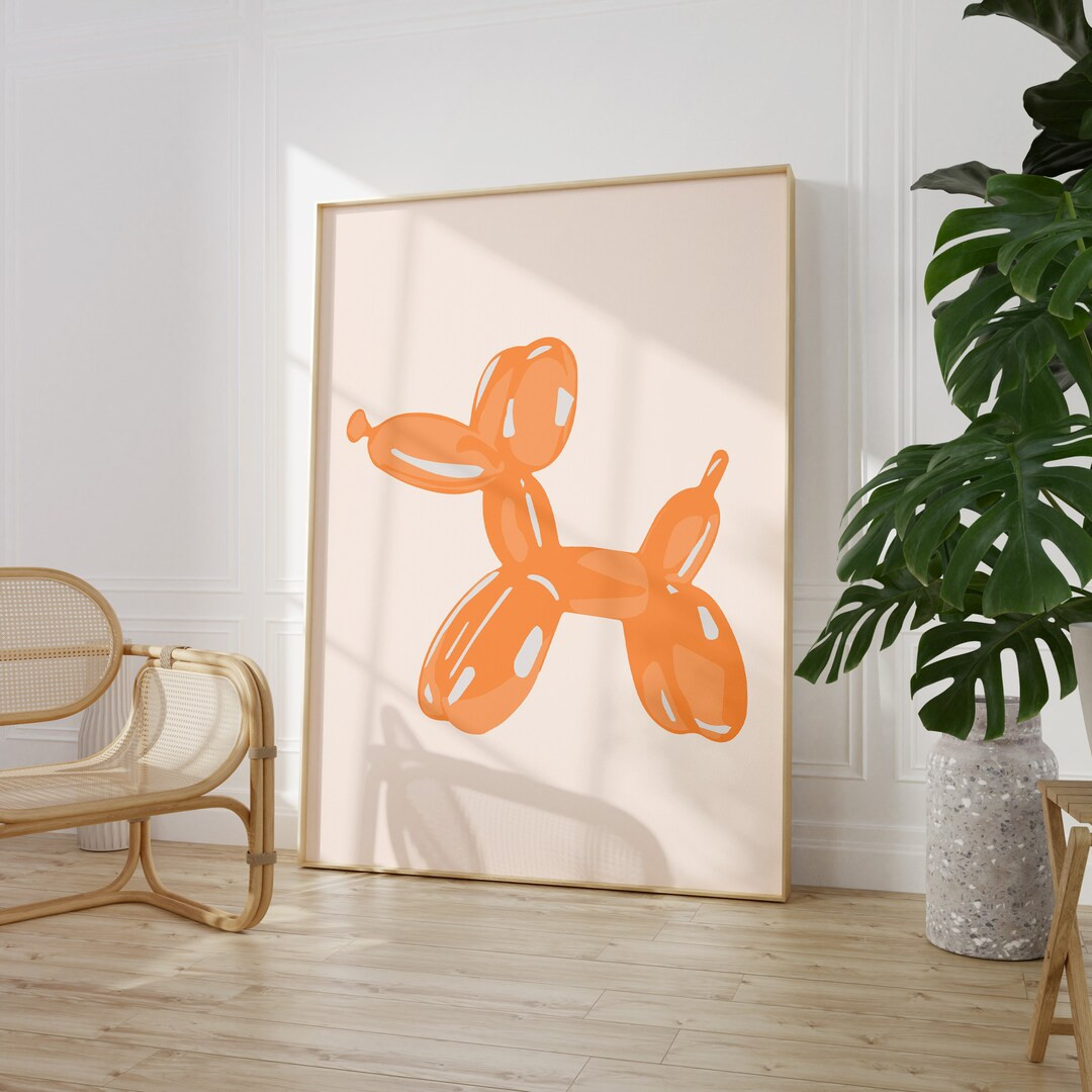 Orange Bubble Dog Trendy Print | Orange Preppy Room Decor | Girly Wall Art Print - Etsy | Etsy (US)