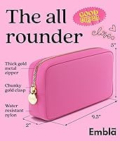 Embla Makeup Bag Travel Cosmetics Pouch and Toiletry Bag, Nylon Zipper Pouch Purse, Cute Make Up ... | Amazon (US)