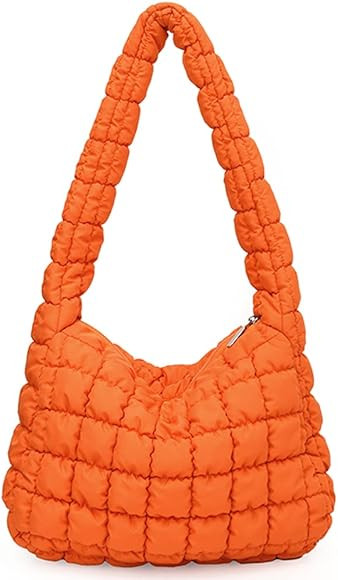 Rejolly Puffer Shoulder Bag for Women Quilted Puffy Lightweight Nylon Handbag Large Padded Soft Purs | Amazon (US)