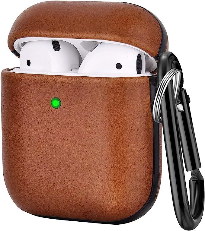 V-MORO Compatible with Airpods Case, Genuine Leather Airpod Cases for Airpods 2 and Airpod 1 [Fro... | Amazon (US)