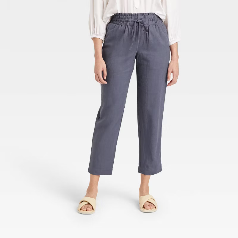 Women's High-Rise Ruffle Waisted Pull-On Ankle Pants - A New Day™ | Target