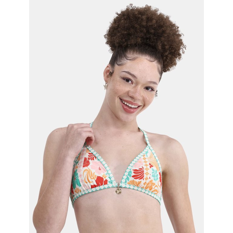 No Boundaries Women's Malibu Mood Binding Triangle Top, Sizes XXS-XXL | Walmart (US)