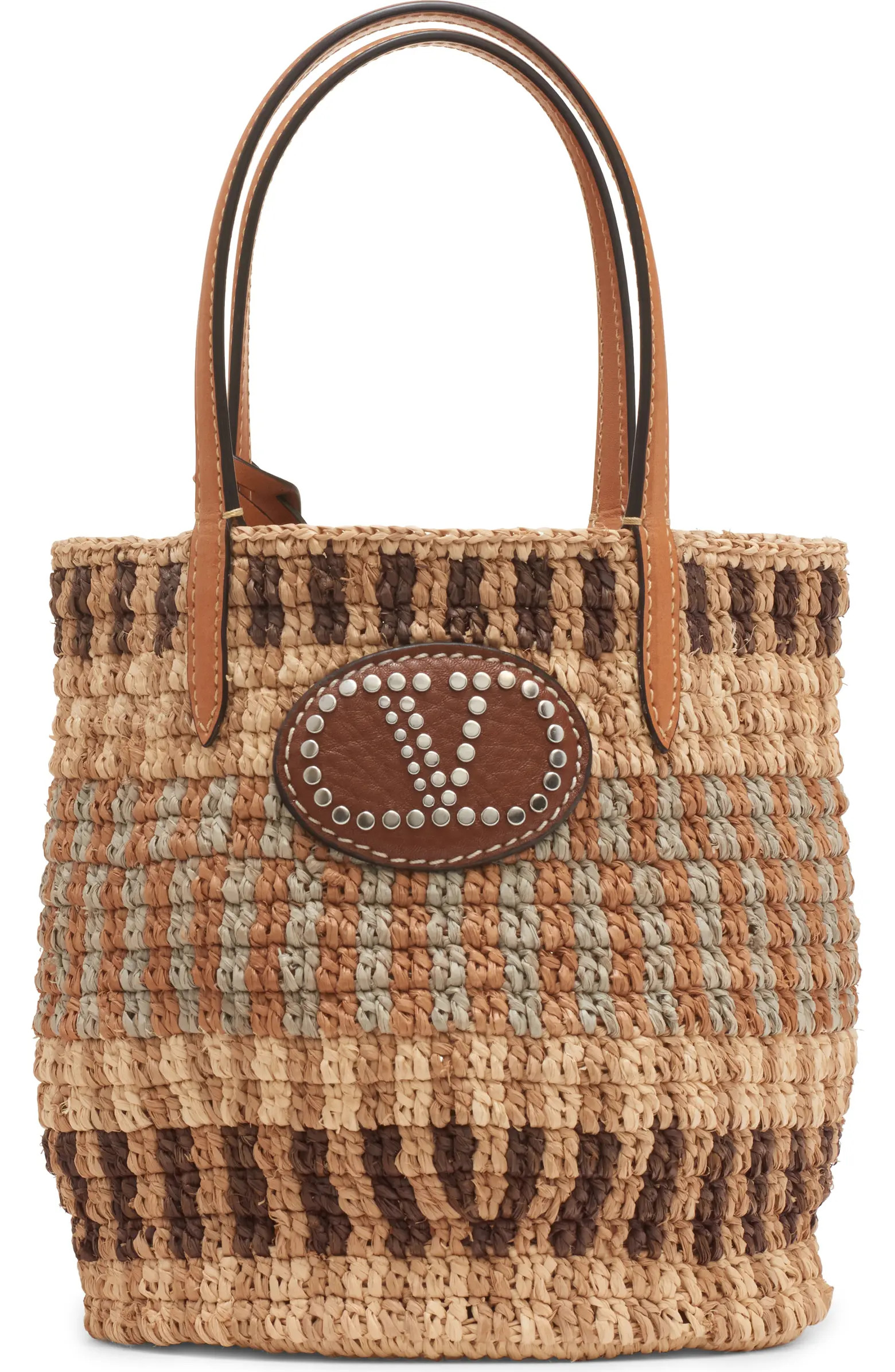 Valentino Garavani Small VLOGO Signature Crocheted Raffia Bucket Bag | Nordstrom | Nordstrom