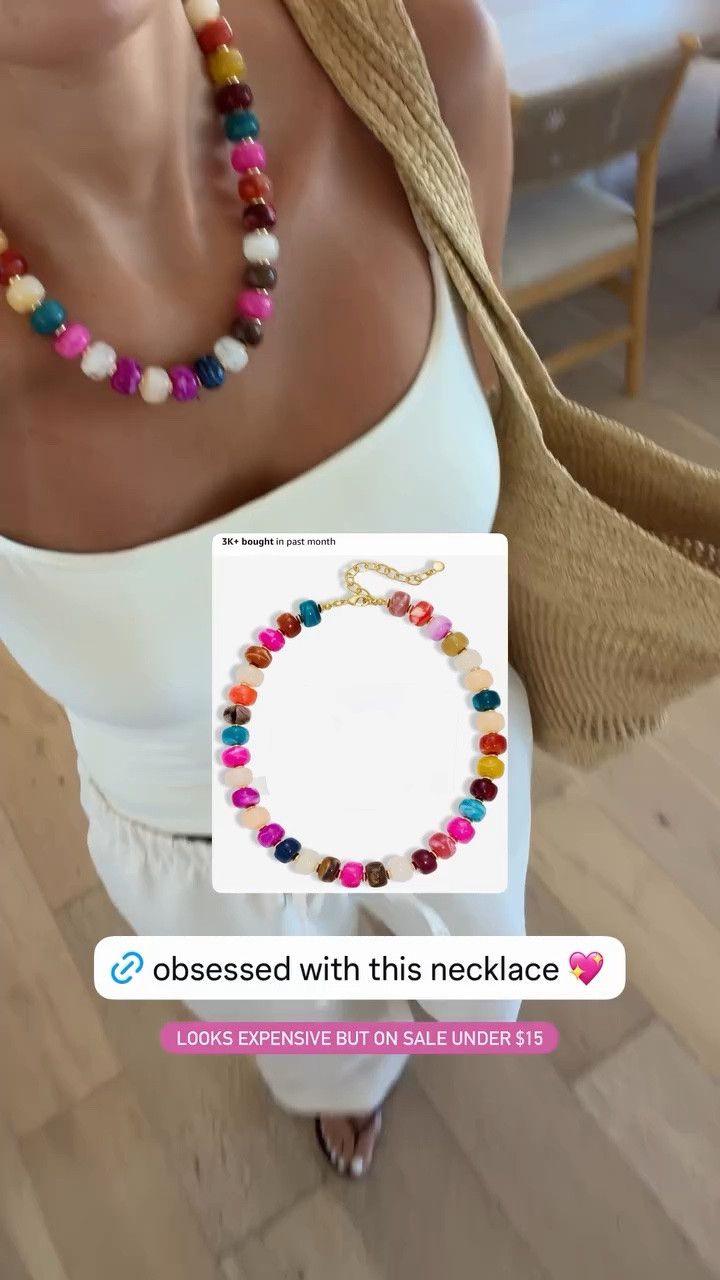 Obsessed with this colorful beaded necklace! On sale under $15 for Amazon prime day 💫

#LTKootd #LTKSaleAlert #LTKOver40