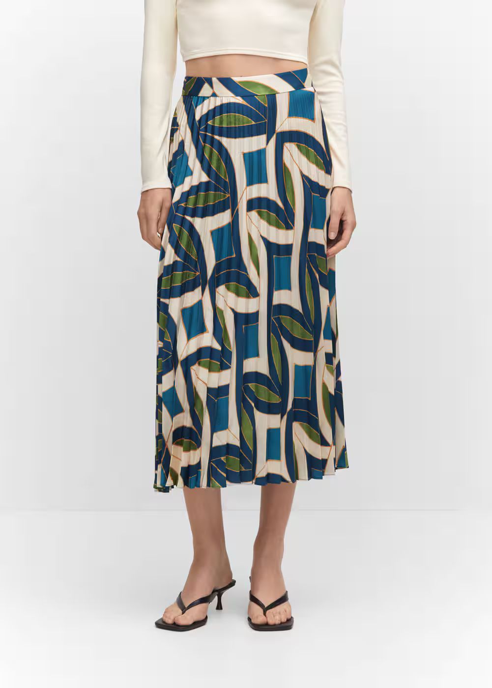 Printed pleated skirt | MANGO (UK)