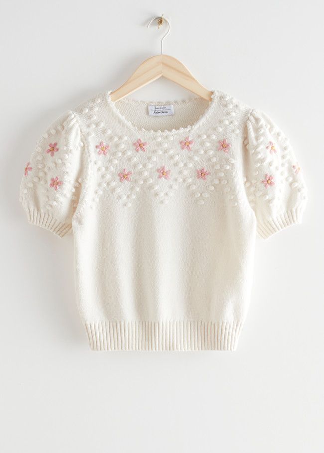 Embroidered Puff Sleeve Knit Sweater | & Other Stories (EU + UK)