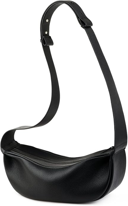 Genuine Leather Sling Bags Crossbody Women, Minimalist Style Casual Chest Bags with Wide Strap | Amazon (US)