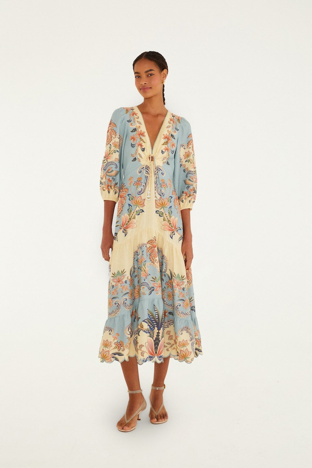 Butter Yellow Boho Beauty Lenzing Ecovero Euroflax Maxi Dress | FARM Rio | FarmRio (US)