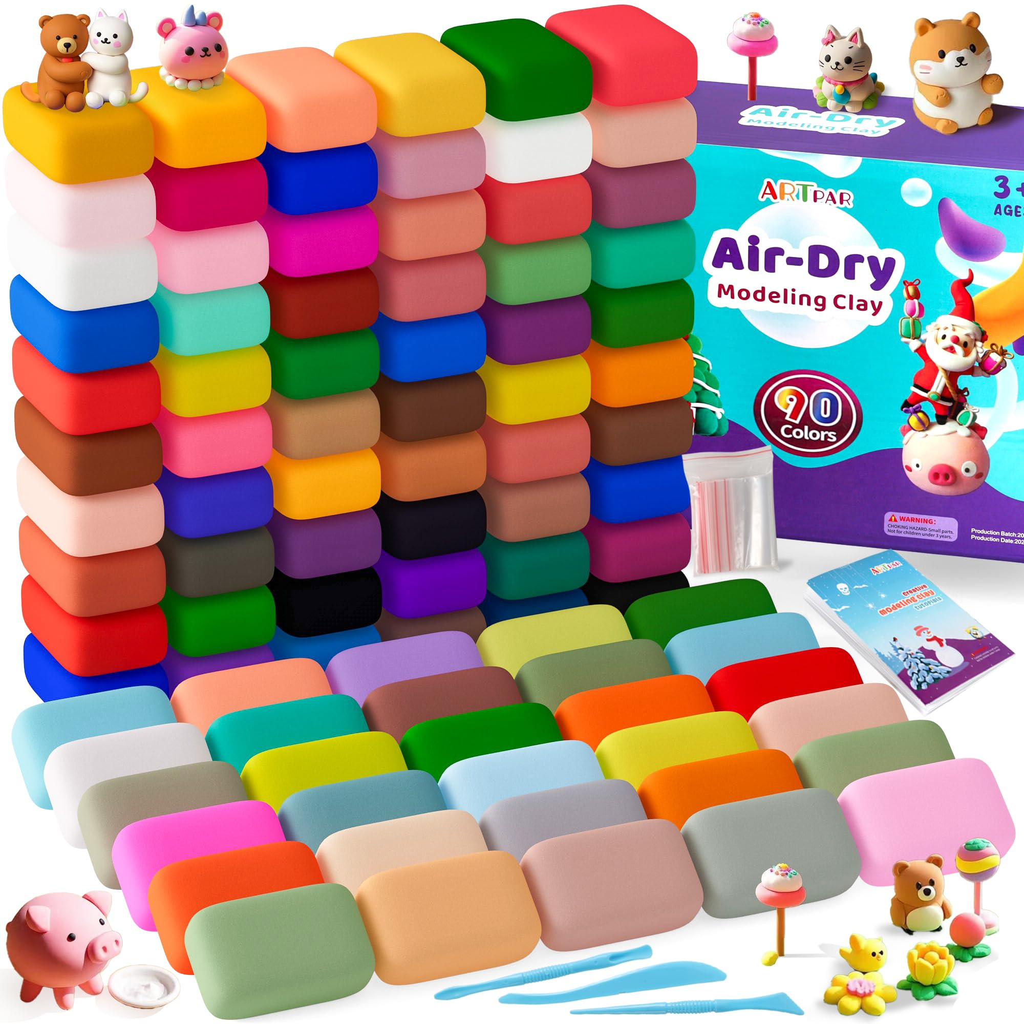 Air Dry Clay 90 Colors, Modeling Clay for Kids,Model Magic Clay,DIY Molding Clay Starter Kit with... | Amazon (US)