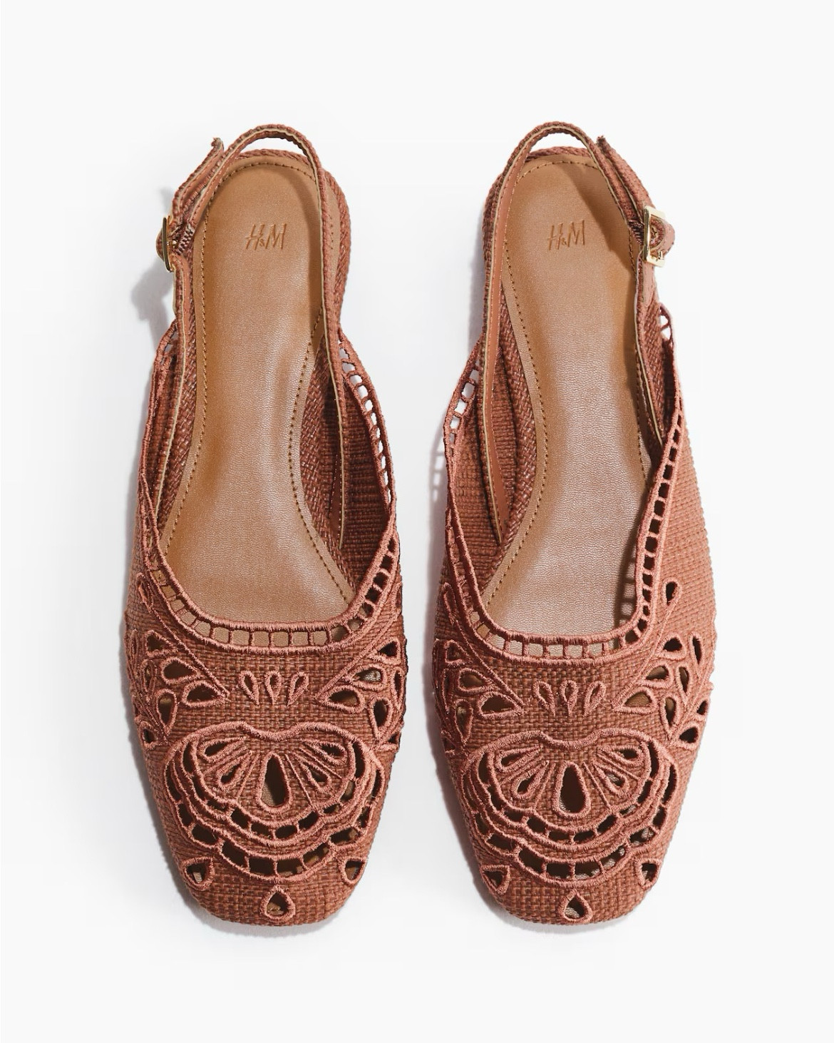 Eyelet embroidered raffia woven slingback flats 

#LTKSeasonal