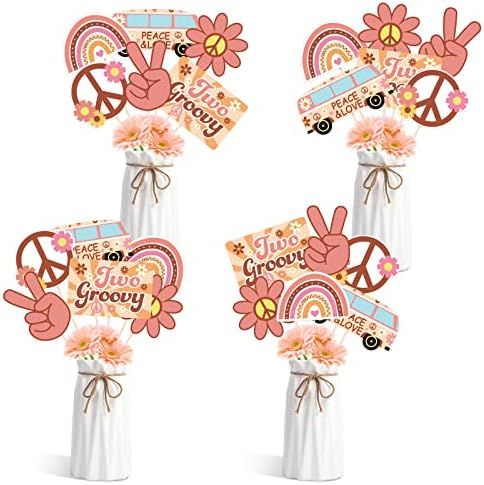 Two Groovy Party Table Toppers for Boho Birthday Party Decorations Hippie Party Centerpieces Sticks  | Amazon (US)