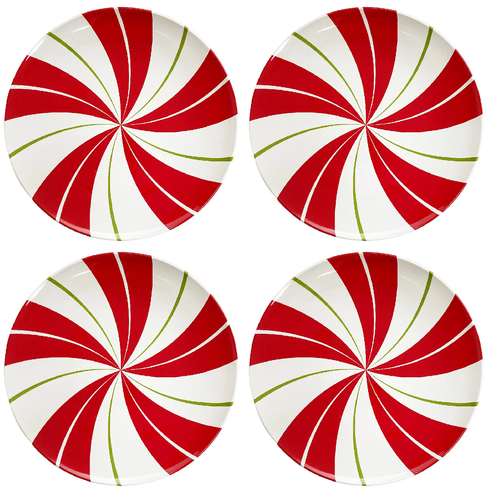 St. Nicholas Square® Tahoe Tidings 4-pc. Peppermint Melamine Dinner Plate Set | Kohl's