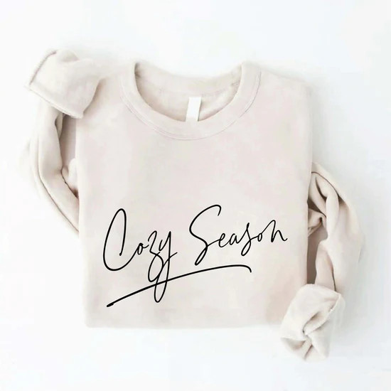 Cozy Season Graphic Fleece Sweatshirt, Heather Dust | SpearmintLOVE