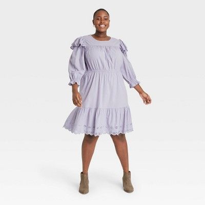 Women's Ruffle Long Sleeve Ruffle Dress - Universal Thread™ | Target